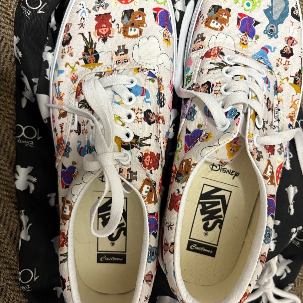 Vans White Sneakers with Colorful Character Print NWOT or box . Comes with bag